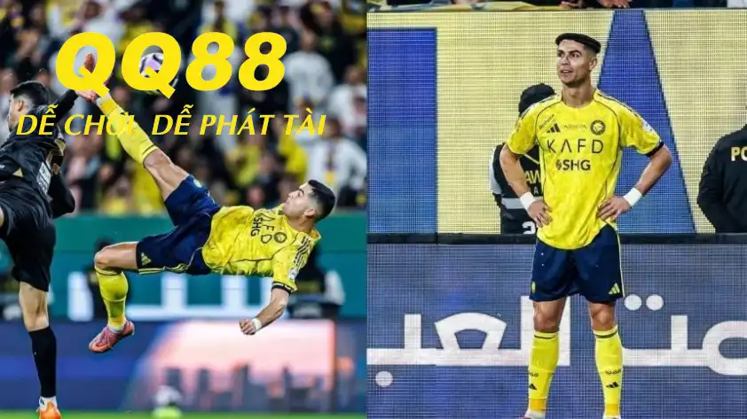 Màn ăn mừng 'gây bão' mạng xã hội của siêu sao Cristiano Ronaldo sau khi ghi siêu phẩm. (Ảnh: Goal) Màn ăn mừng 'gây bão' mạng xã hội của siêu sao Cristiano Ronaldo sau khi ghi siêu phẩm. (Ảnh: Goal)